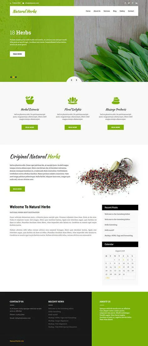 Natural Herbs Lite - Free Herbal WordPress theme