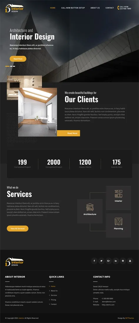 Interior Lite - free interior WordPress theme