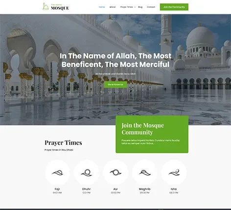 SKT Mosque - Free Islamic Centre WordPress Theme | Bright WordPress Theme