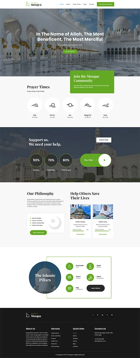 SKT Mosque - Free Islamic Centre WordPress Theme