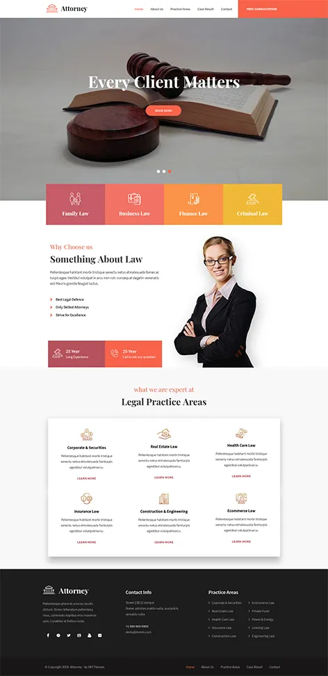 Ele Attorney Lite - Free Law Firm WordPress Theme