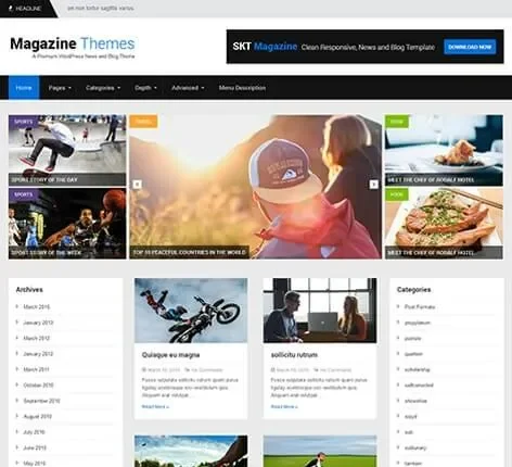 SKT Magazine - free magazine WordPress theme | magazines WordPress theme