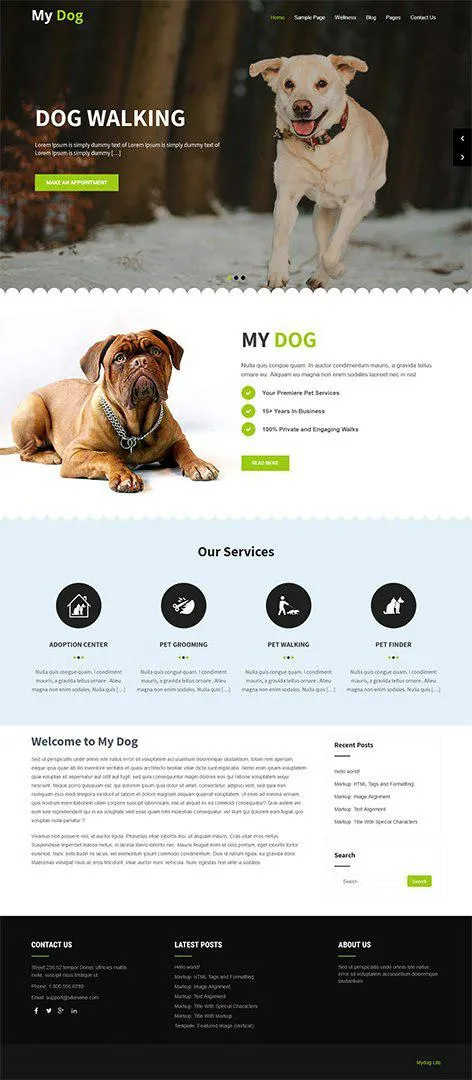 free pet WordPress theme