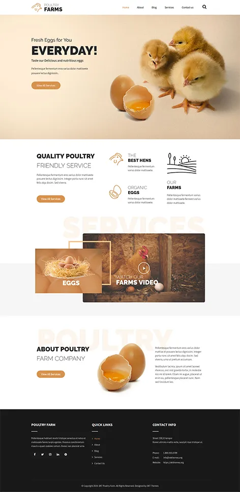 free poultry farm WordPress theme