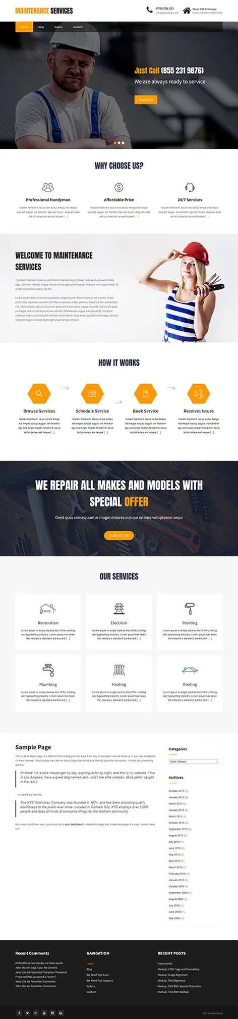 free renovation WordPress theme