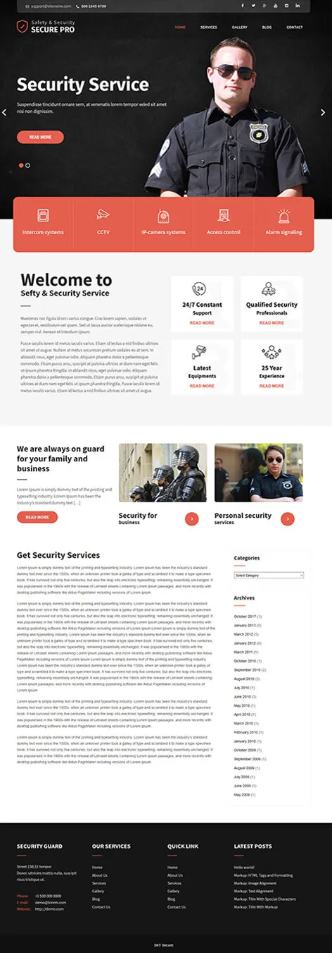 SKT Secure - Free Security WordPress Theme