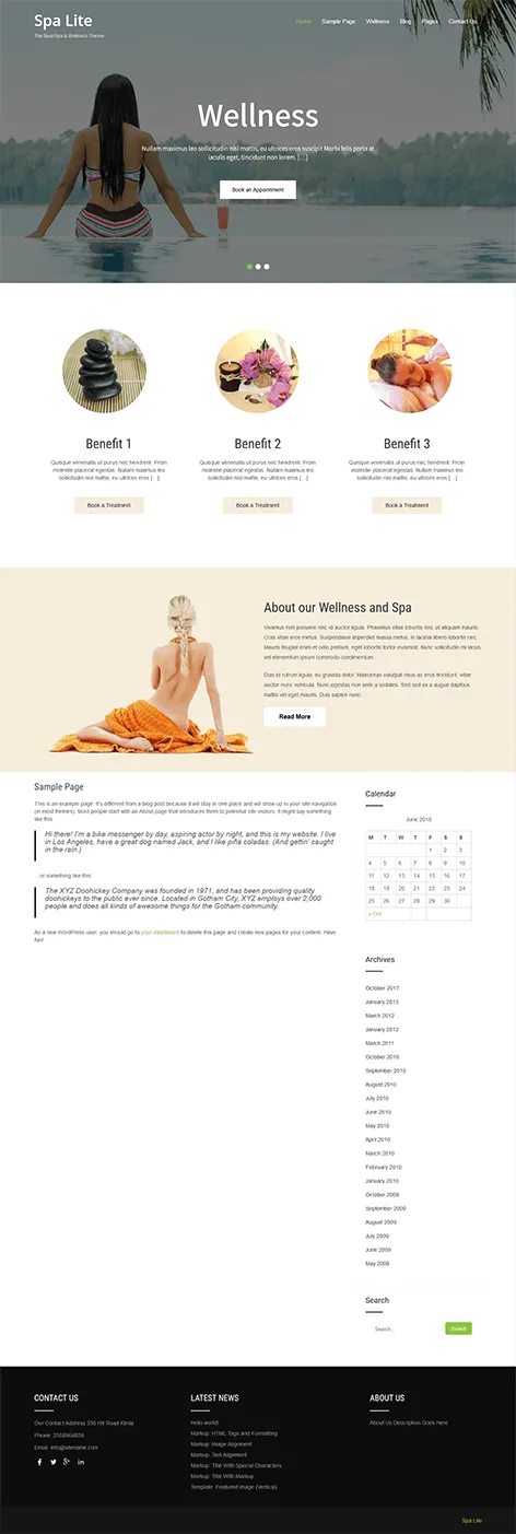 free spa WordPress theme