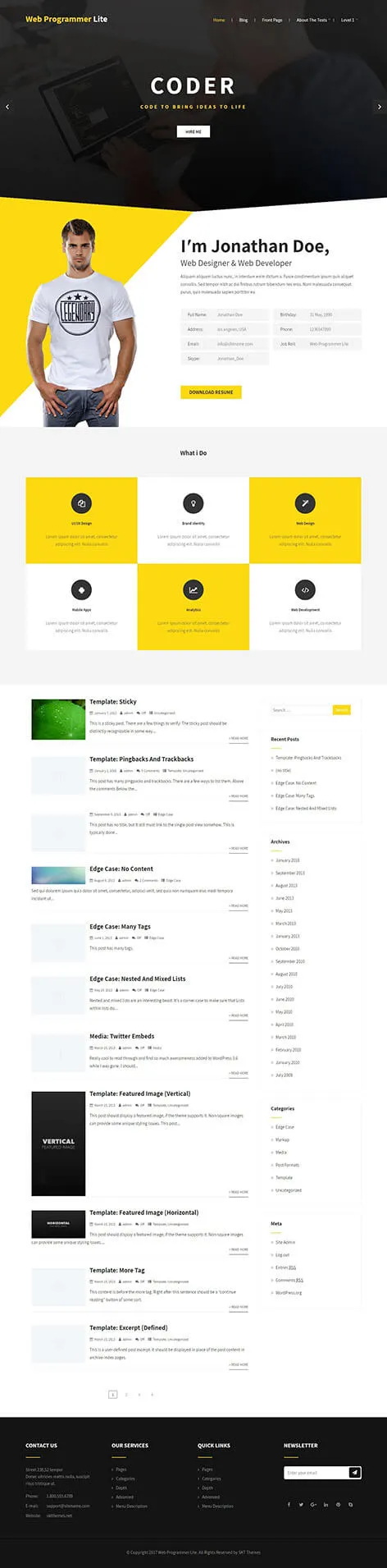 free WordPress theme for designers