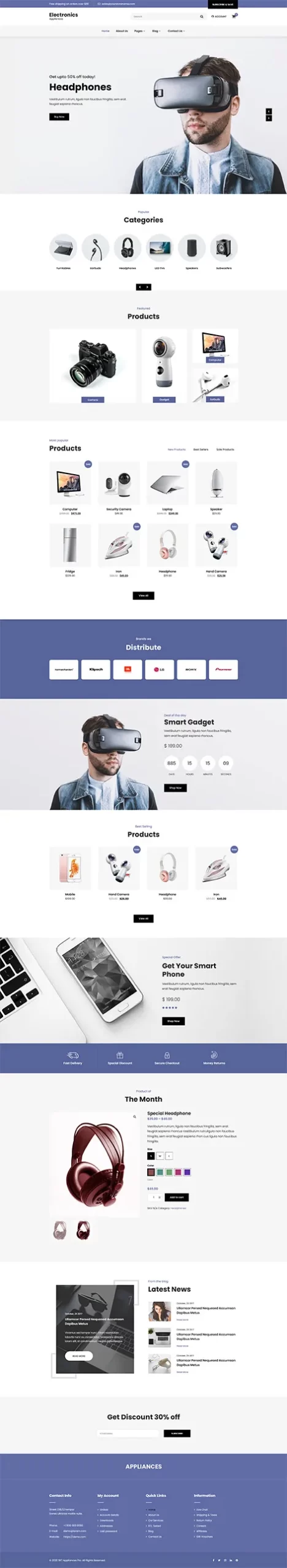 home appliances WordPress theme