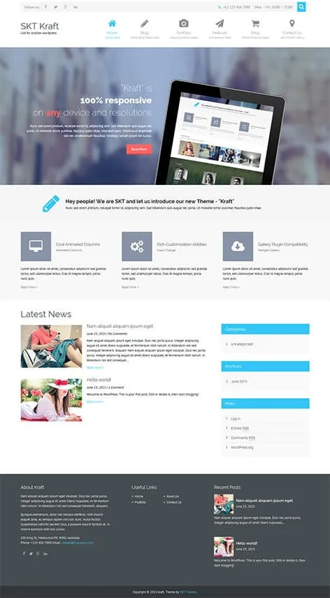 Kraft Lite - free company profile WordPress theme