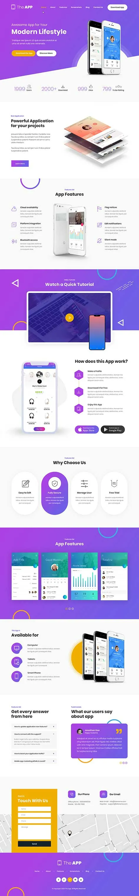 app WordPress theme