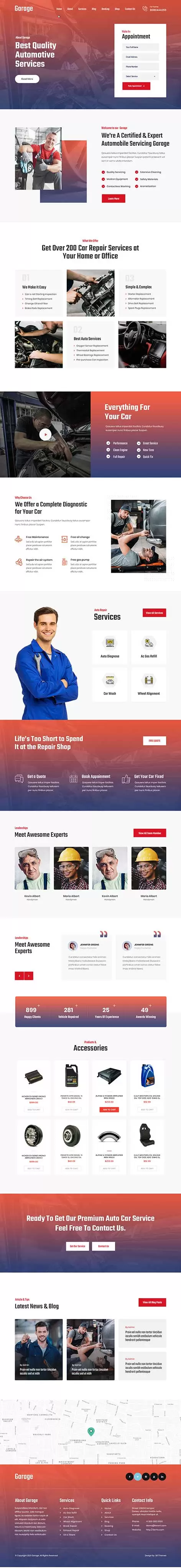 car repair WordPress theme