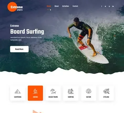 SKT Extreme - Extreme Sports WordPress Theme