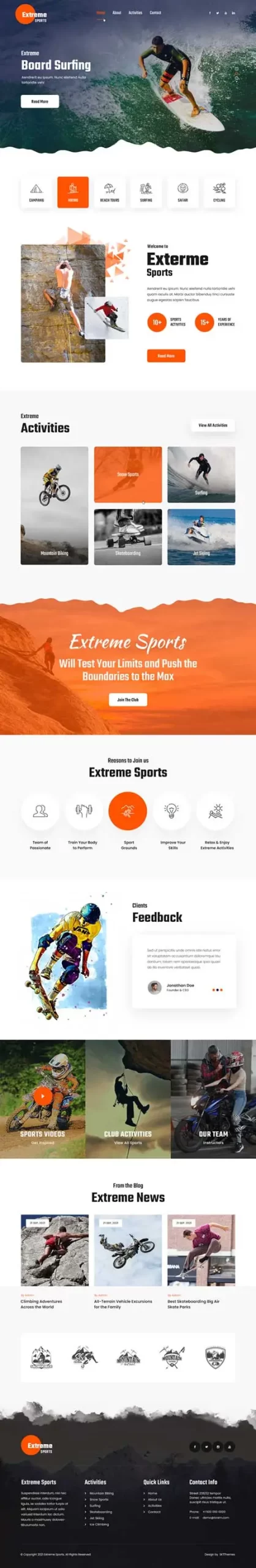 extreme sports WordPress theme