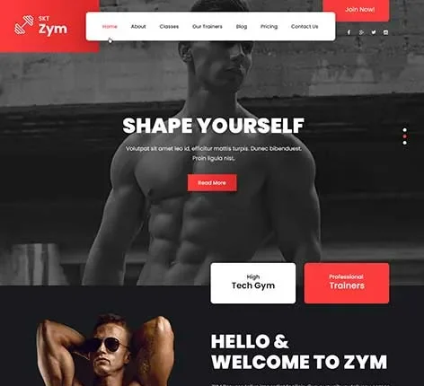 Zym - Fitness Coach WordPress Theme