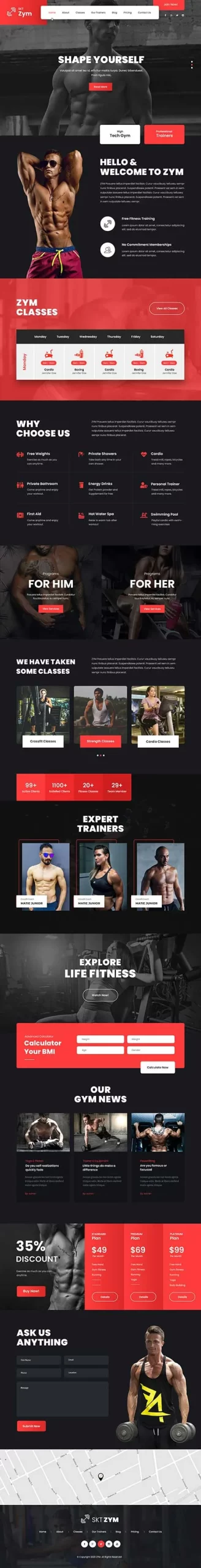fitness WordPress theme