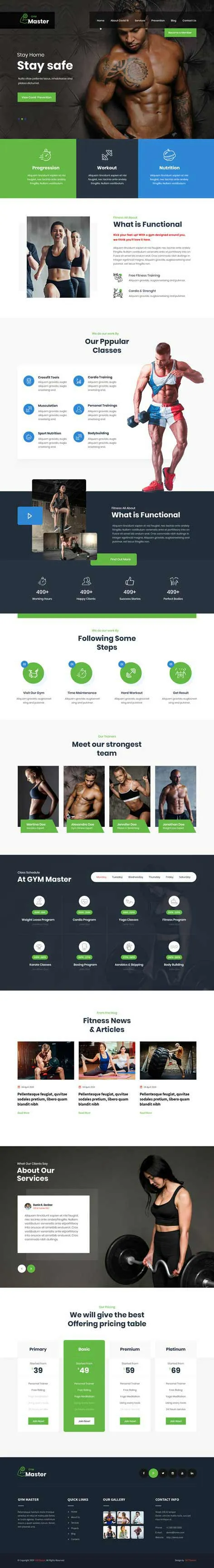 Gym WordPress theme