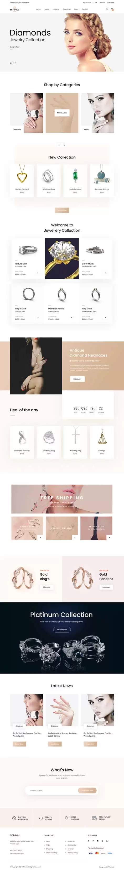 jewellery ecommerce WordPress theme