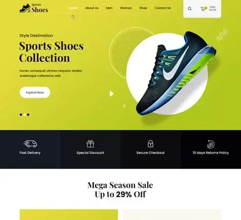 SKT Sports Shoes - Shoes Store WordPress Theme