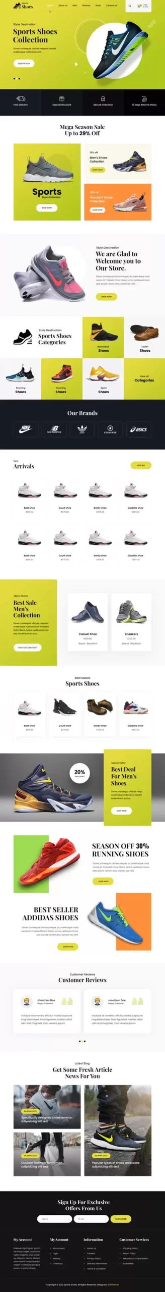 shoes store WordPress theme