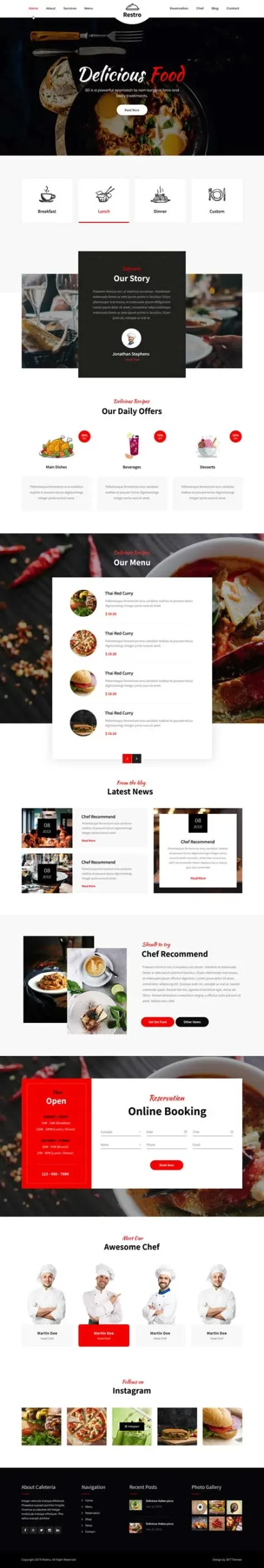 cafe and restaurant WordPress theme