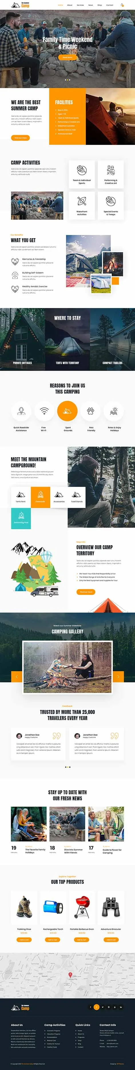 camping WordPress theme