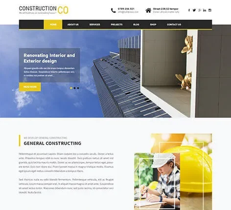 SKT Construction Pro - responsive construction WordPress theme