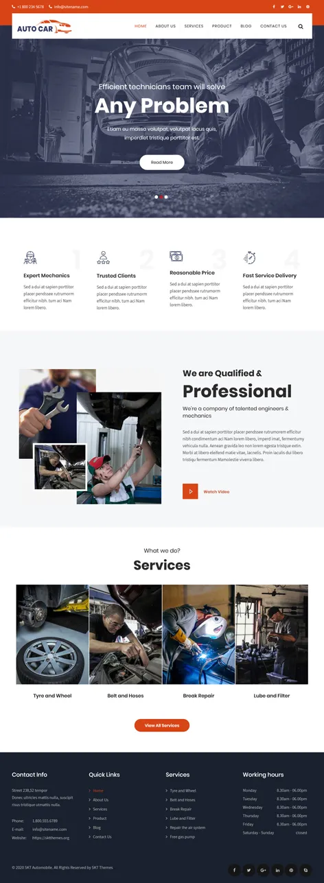 free car rental WordPress theme