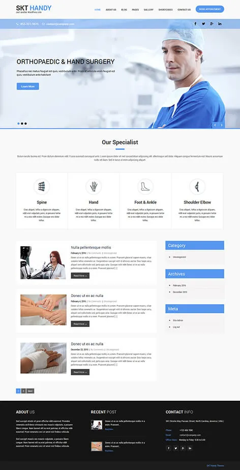 free doctor WordPress theme