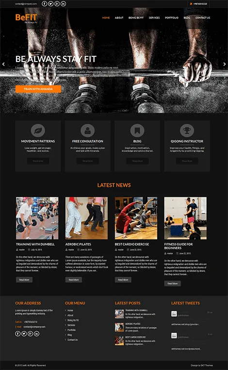 BeFit Lite - free fitness club WordPress theme