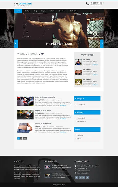 Gym Master - Gym WordPress Theme