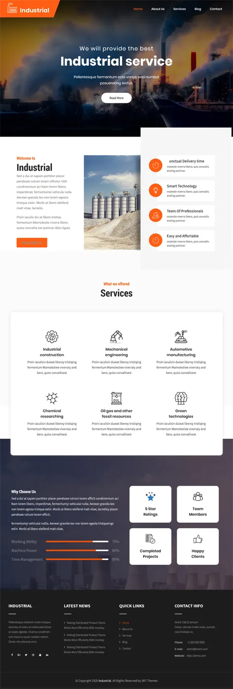 free industrial WordPress theme