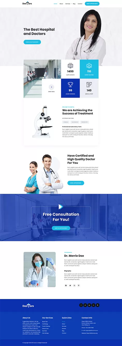 SKT GB Doctor - Free Medical Clinic WordPress Theme