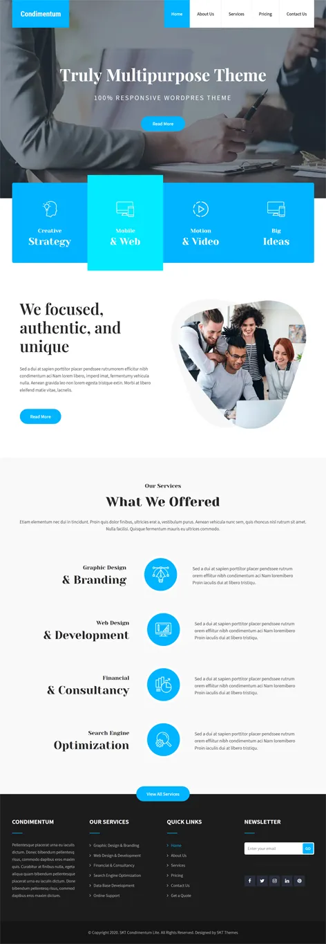 SKT Condimentum - free multipurpose WordPress theme