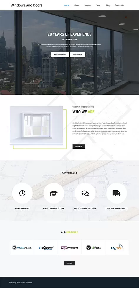 free windows doors wordpress theme