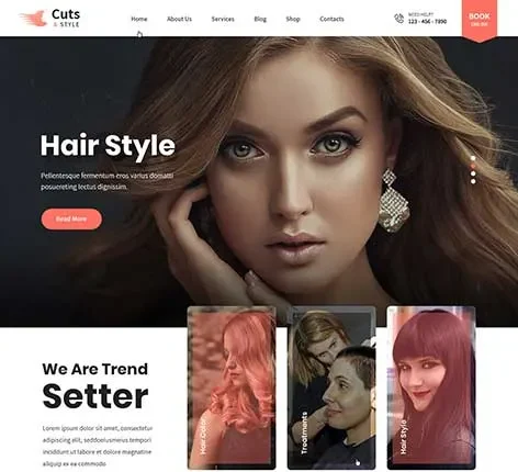 CutsNStyle Pro - Responsive hair salon WordPress Theme