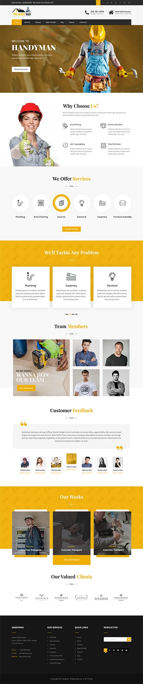 SKT Handyman Pro - handyman WordPress theme