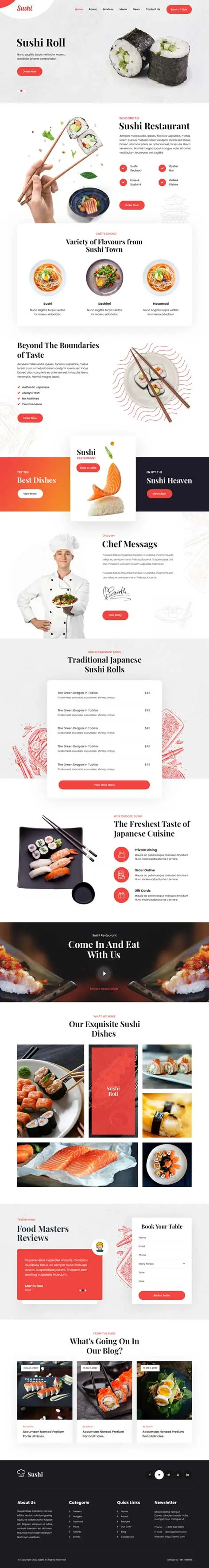 japanese restaurant WordPress theme