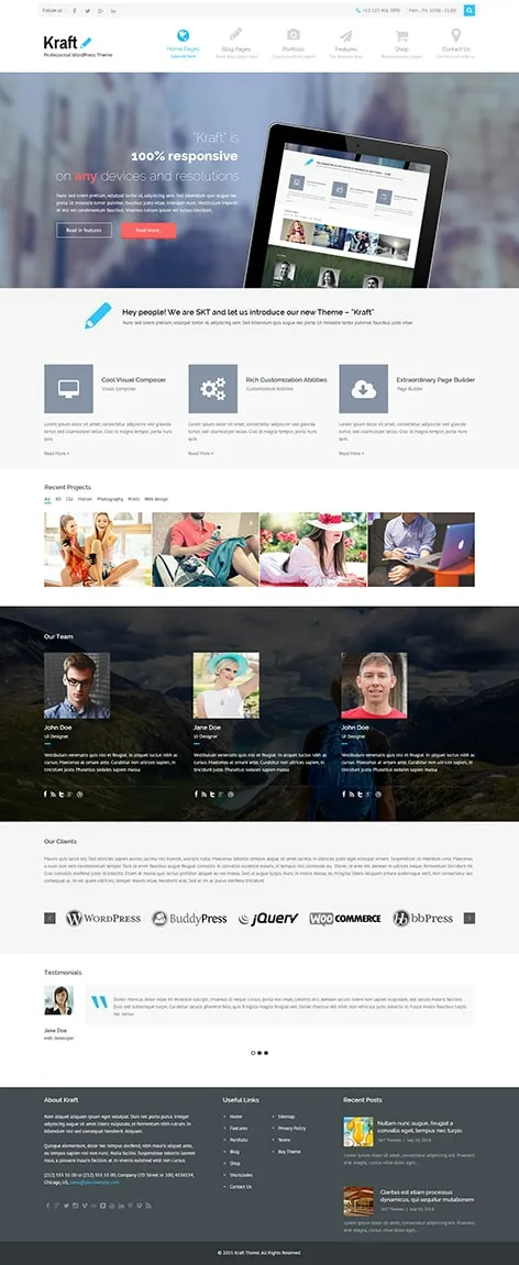 Kraft - Premium WordPress theme