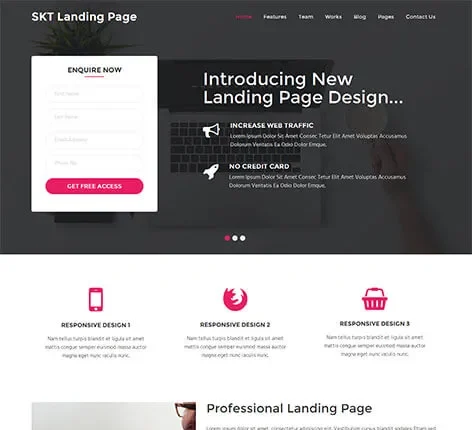 SKT Landing Page - Landing Page WordPress Theme for Lead Generation and Product Launches