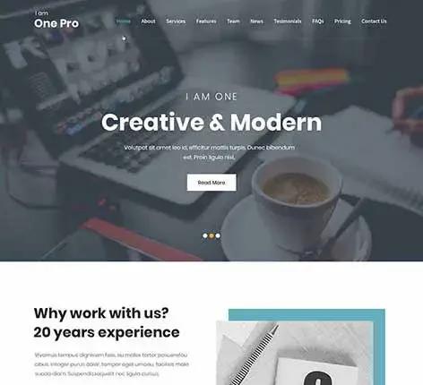 I Am One PRO - Multipurpose one page WordPress theme