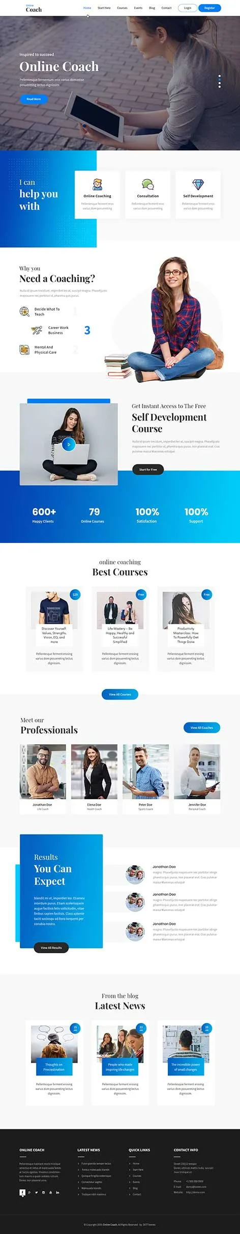 online coach WordPress theme