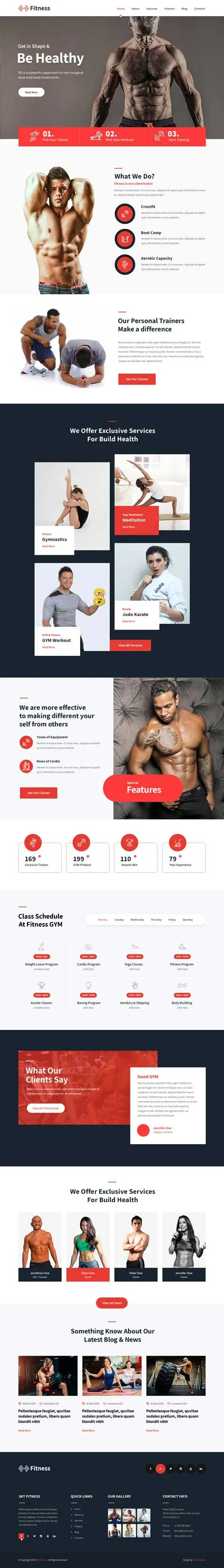 SKT Fitness Pro - responsive fitness WordPress theme