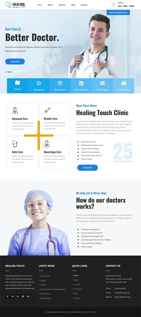 Healing Touch Lite - free medical WordPress theme