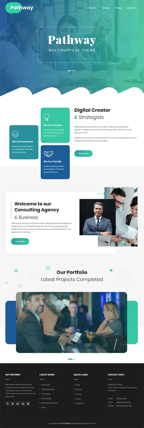 SKT Pathway - free fluid WordPress theme