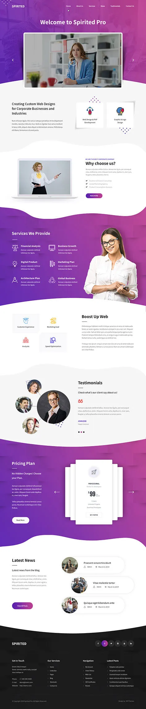 responsive corporate WordPress theme