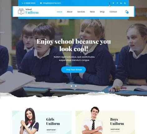 School Uniform - Uniform Store WordPress theme