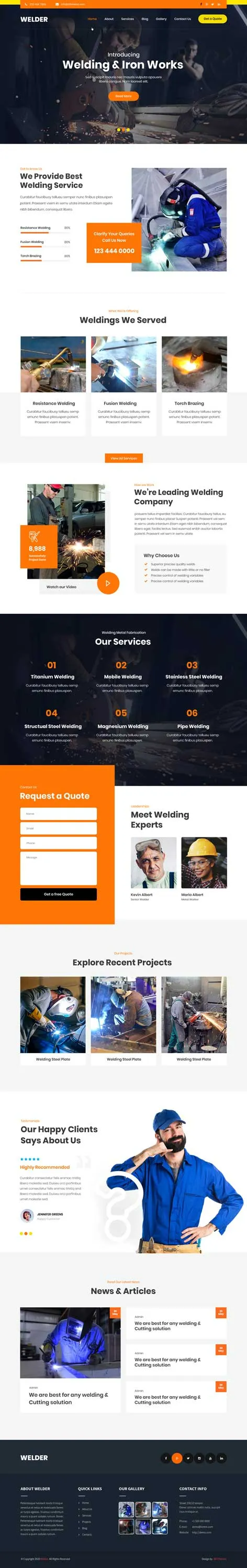 Welder - welding WordPress theme