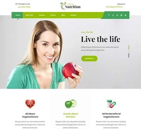 Diet and Nutrition - Diet Nutrition WordPress theme