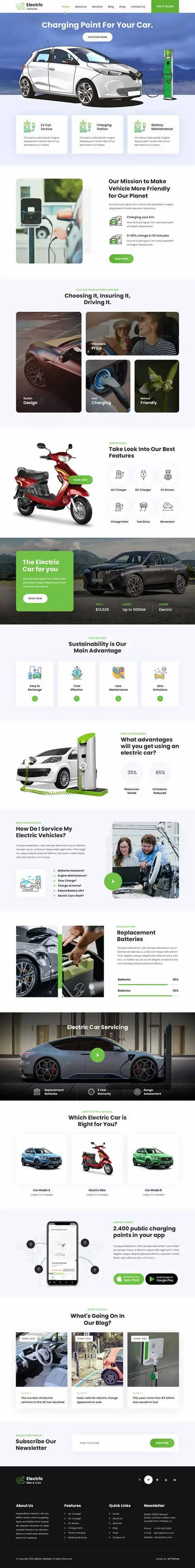 SKT eAuto - electric Cars WordPress theme